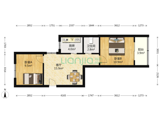 凤山路79号 2室1厅1卫 59平方