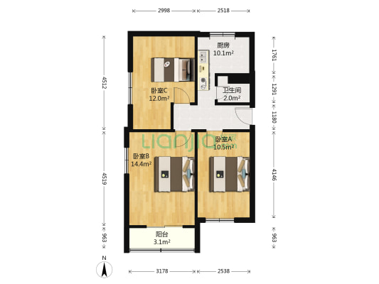 山峦街 3室0厅1卫 64平方