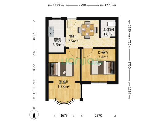 柳浪东苑 2室1厅1卫 42平方