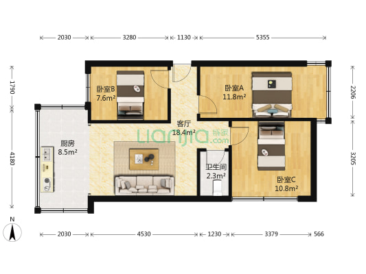 巡津街40号 3室1厅1卫 56平方