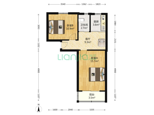 孝陵卫179号 2室1厅1卫 55平方