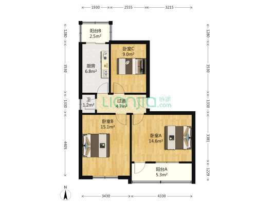 花园路260号 3室0厅1卫 71平方