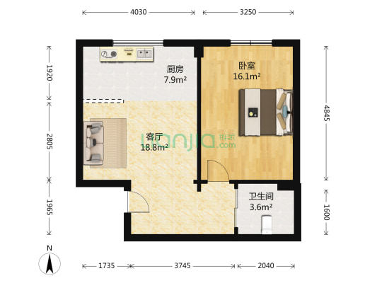 铭仁大厦 1室1厅1卫 67平方
