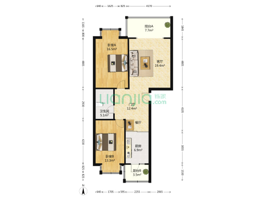 水韵小区(南岗区) 2室1厅1卫 112平方