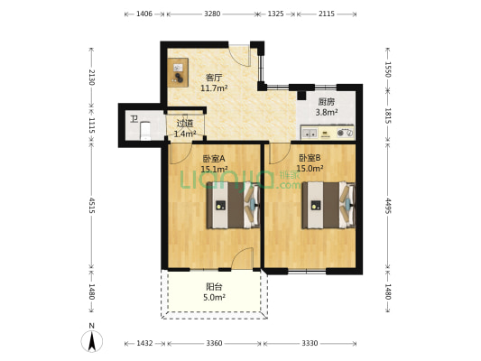 横街新村 2室1厅1卫 52平方