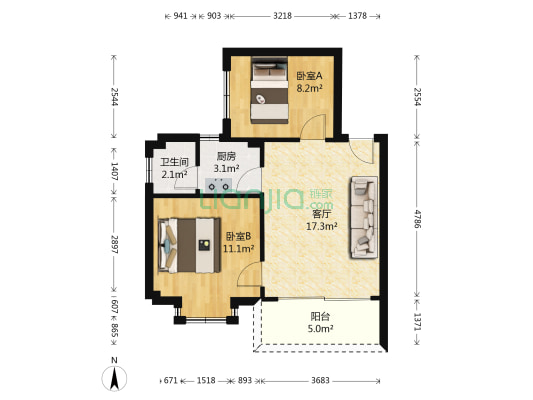 盛景楼 2室1厅1卫 53平方