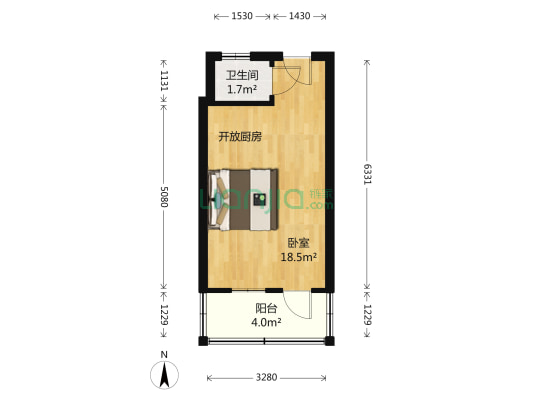 和平路18-1号 1室0厅1卫 30平方