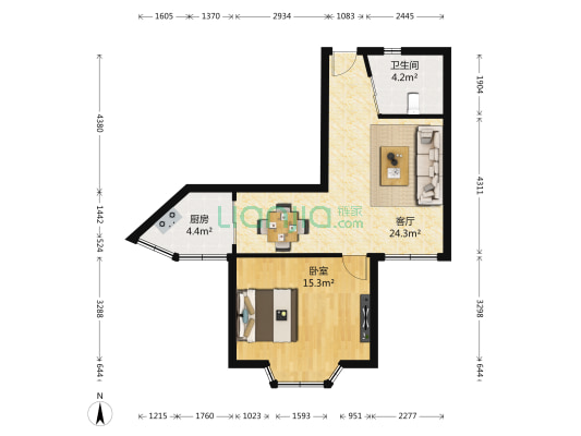 天成小区 1室1厅1卫 73平方