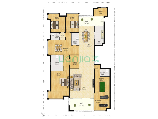 中铁阅山湖 6室2厅4卫 298平方