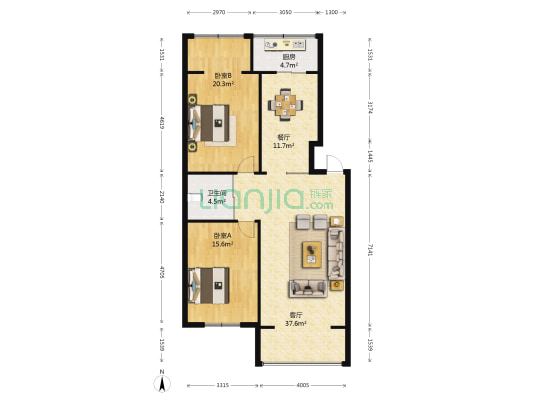 宏盛圈楼 2室2厅1卫 122平方