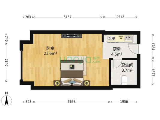 金科visar国际 1室0厅1卫 41平方