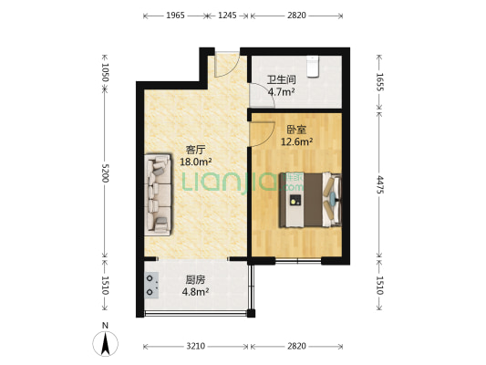 金洋馨苑 1室1厅1卫 54平方