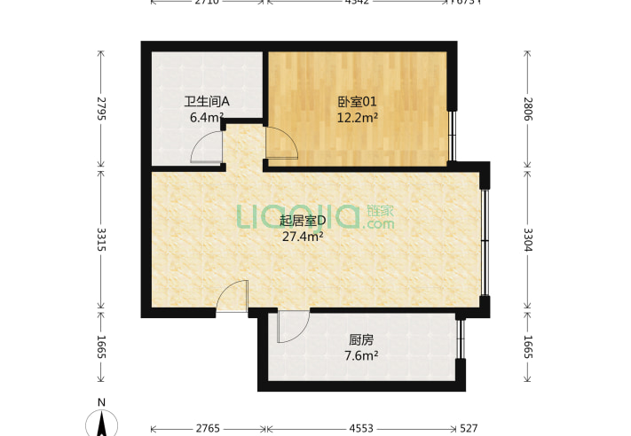 1室1厅1卫79.51㎡-北京林奥嘉园户型图