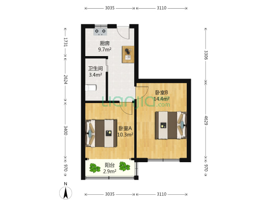 辽源四村 2室0厅1卫 57平方