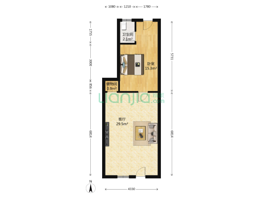 螺丝港小区 1室1厅1卫 60平方
