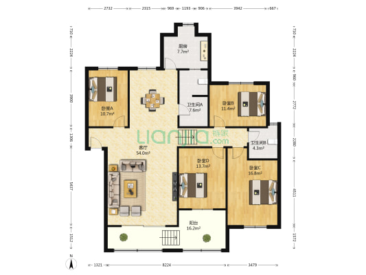 岳阳市劳动和社会保障局南苑小区 4室1厅2卫 168平方