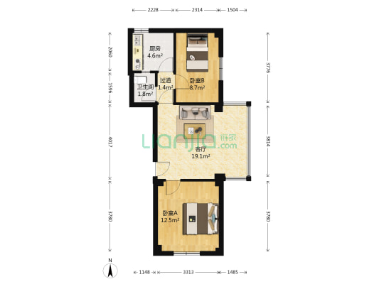 百事佳新村A区 2室1厅1卫 70平方
