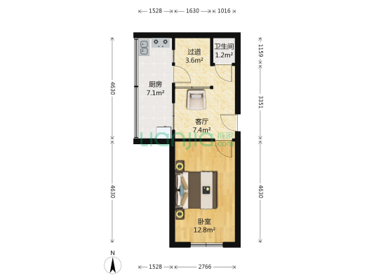 玉山小区 1室1厅1卫 42平方