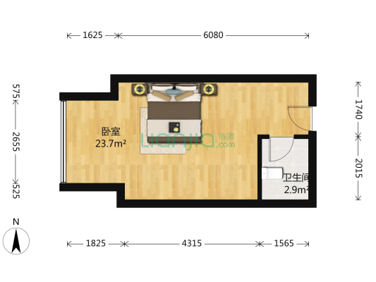 春天大道小区 1室0厅1卫 40平方