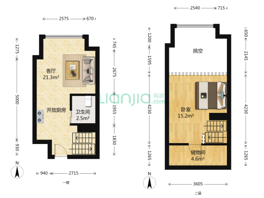阳光城魔都 1室1厅1卫 44平方