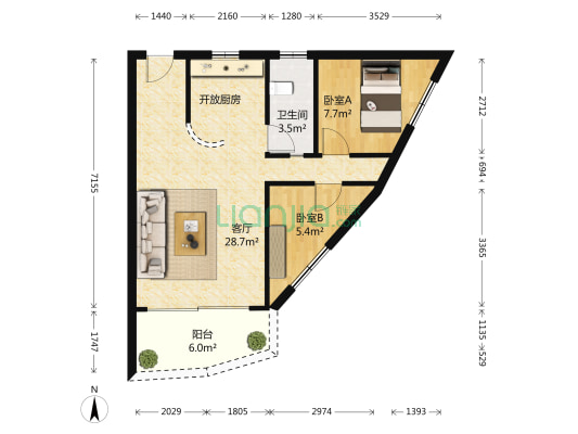 宝马花园 2室1厅1卫 66平方