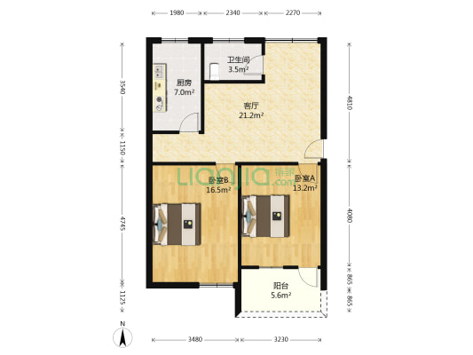 新福路27号 2室1厅1卫 73平方