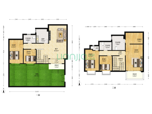 新塘新世界花园 5室1厅4卫 174平方