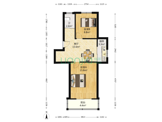 淮海路31号 2室1厅1卫 56平方