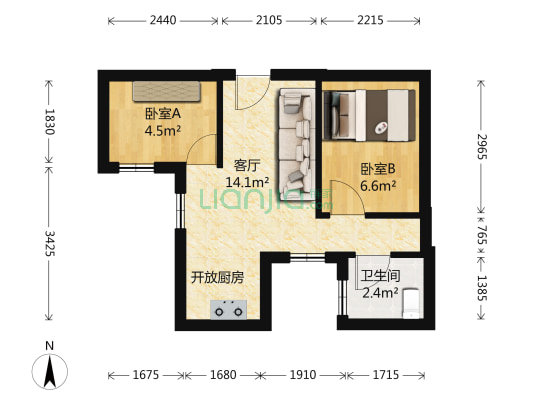 福禄坊 2室1厅1卫 41平方