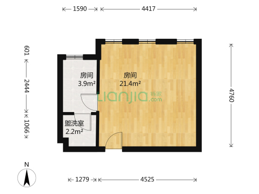 北城华府 1室1厅 东南