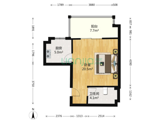 通澄美墅 1室0厅1卫 47平方
