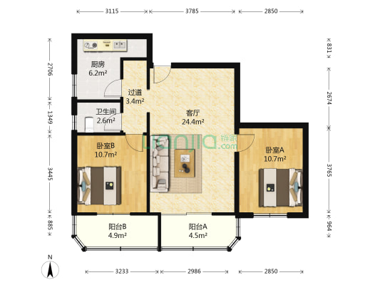 芙蓉小区 2室1厅1卫 81平方