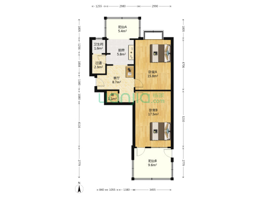 文化西路123号 2室1厅1卫 74平方