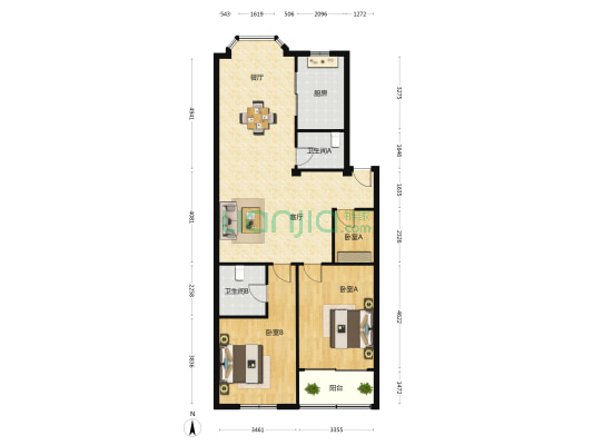 凯旋路1087号 3室2厅2卫 115平方