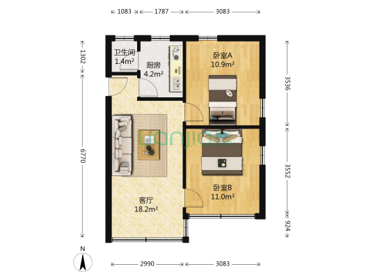 中山五路 2室1厅1卫 60平方