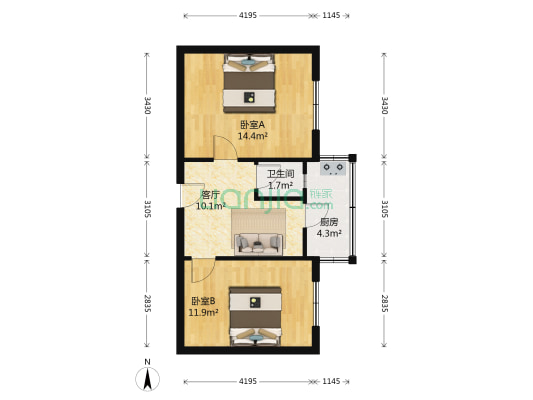 友爱东道 2室1厅1卫 50平方