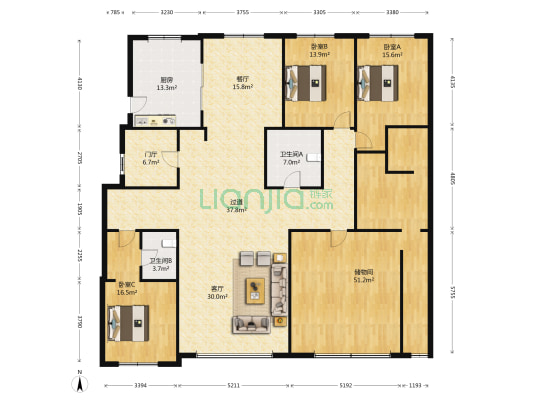中海紫金苑G区 3室2厅2卫 270平方