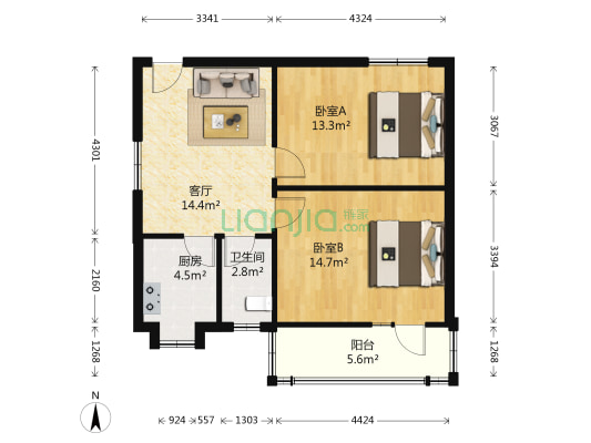 妙墩路48号 2室1厅1卫 70平方