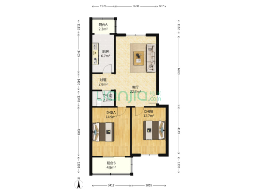 纬五路49号院 2室1厅1卫 83平方