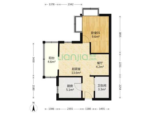 万源晶典 1室2厅1卫 56平方