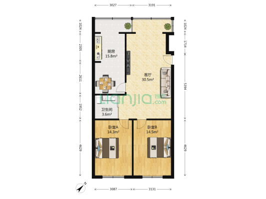 宽平花园一区 2室1厅1卫 99平方