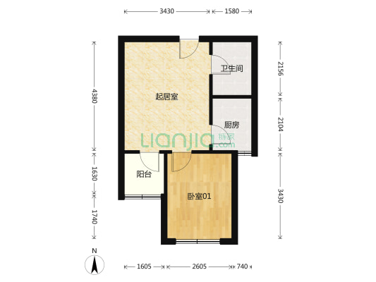海伦堡爱ME城市 1室1厅1卫 60平方