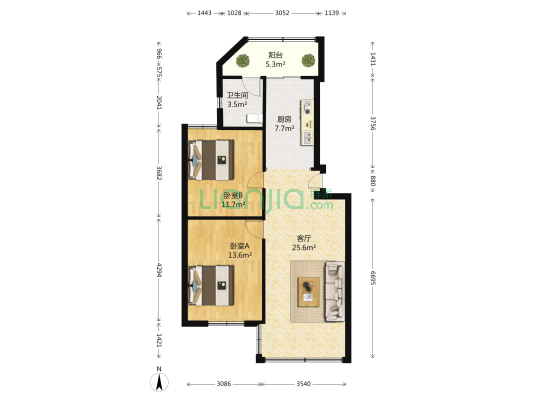 贵钢团坡桥小区 2室1厅1卫 81平方