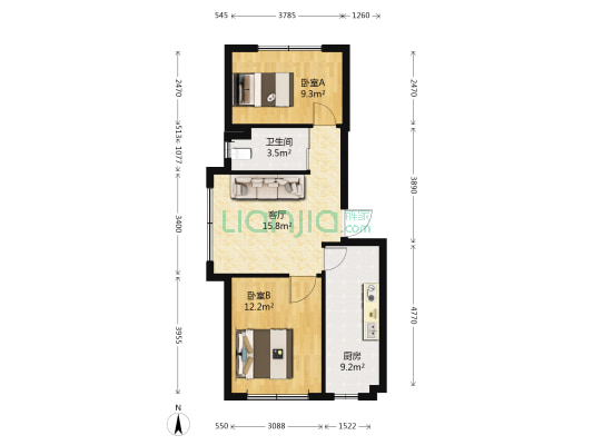 万龙第十城A区 2室1厅1卫 72平方