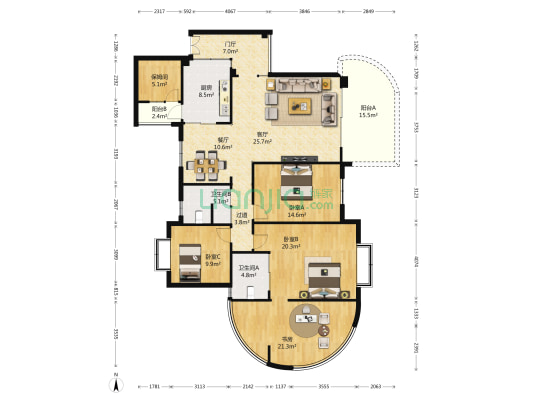 置信丽都玉园天俊 4室2厅2卫 172平方