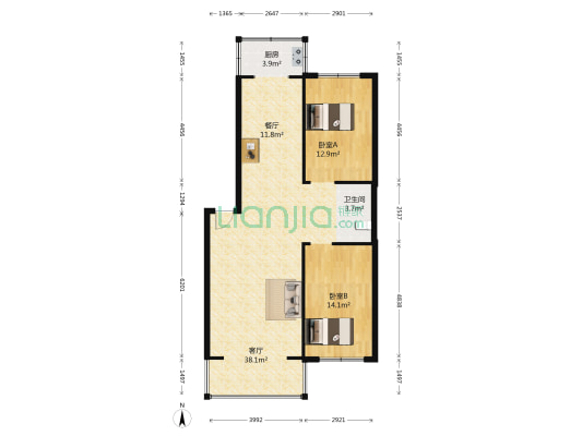 热电五区 2室2厅1卫 228平方