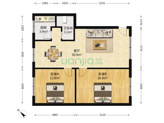 成灌西路17号 2室1厅1卫 76平方
