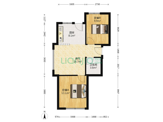金色橄榄城一期 2室1厅1卫 81平方