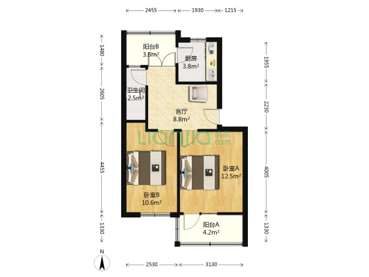 东四街147号 2室1厅1卫 59平方