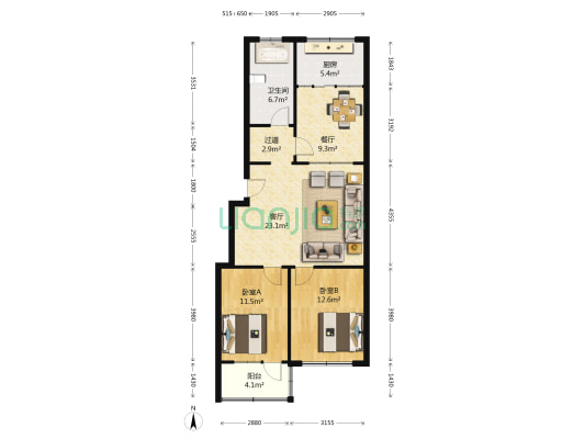 千佛山东路13号 2室2厅1卫 93平方